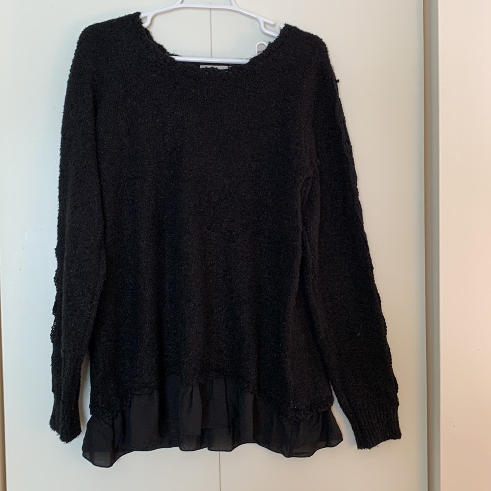 Peplum Sweater with crocheted details